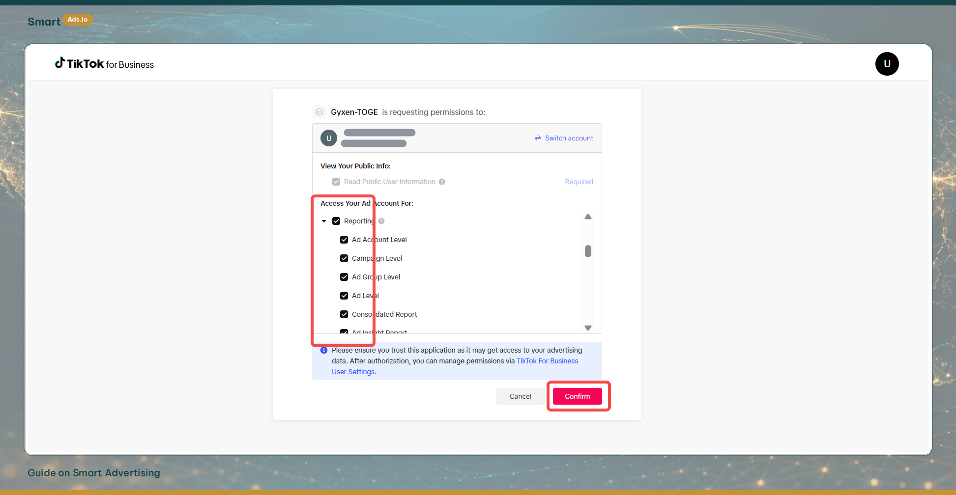 Step 3 — TikTok Business account