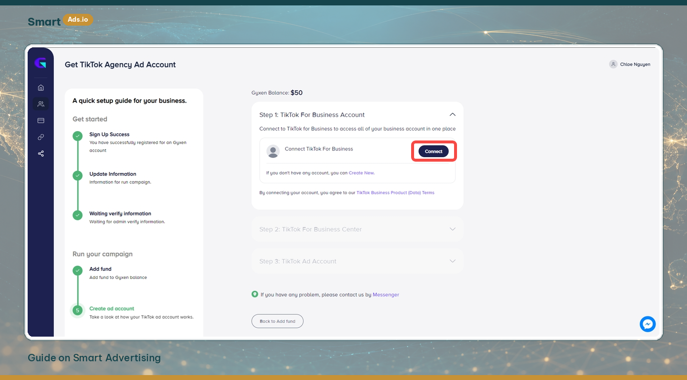 Step 6 — Link TikTok Business account