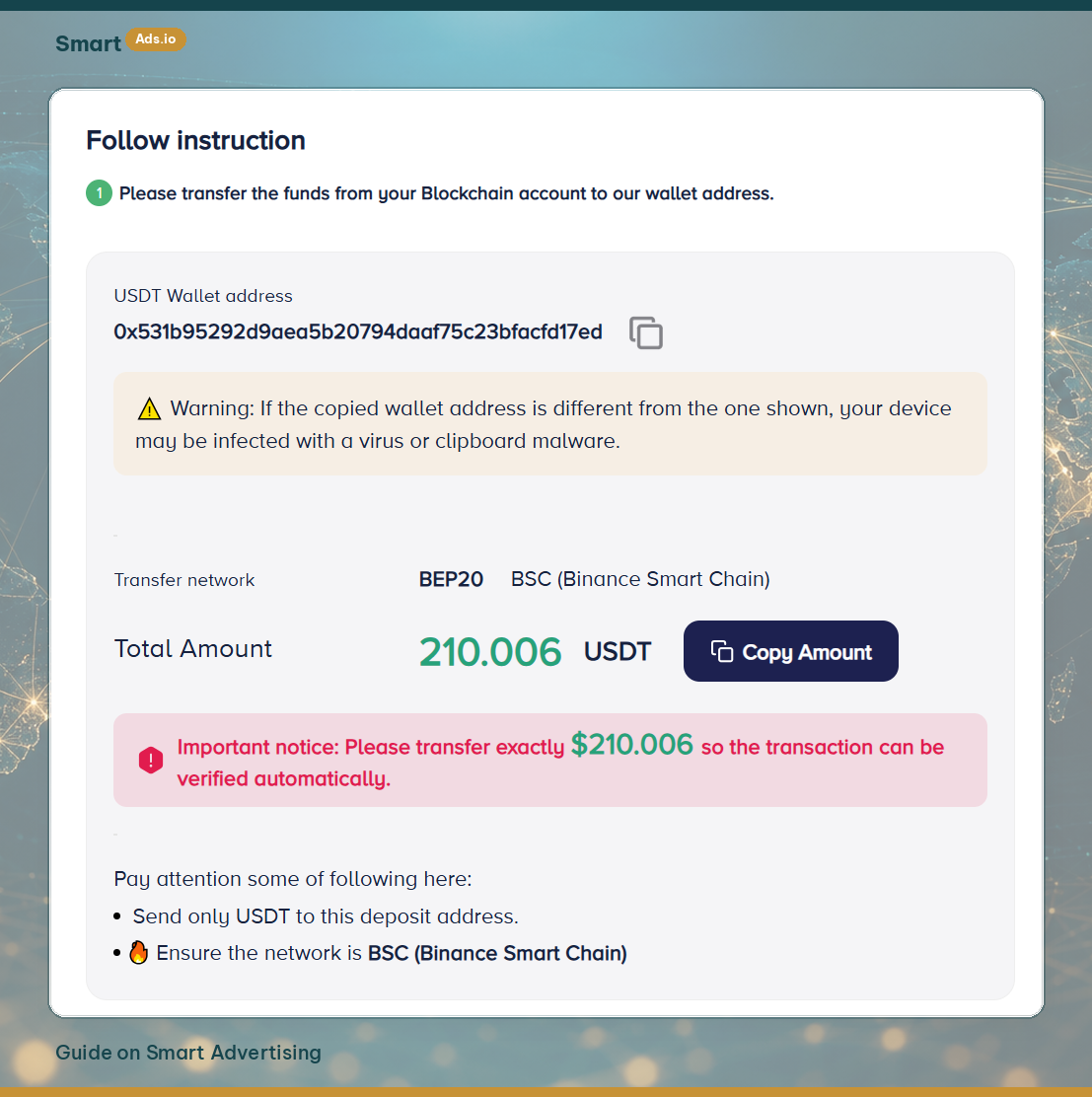 Add fund via Payoneer