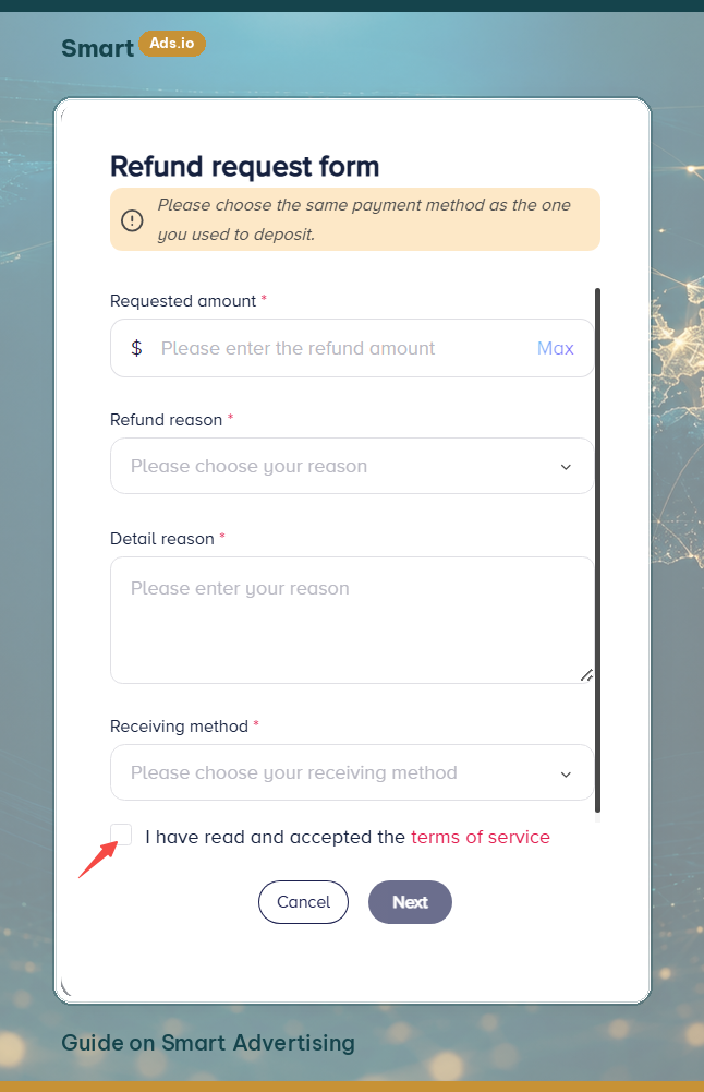 Add fund via USDT